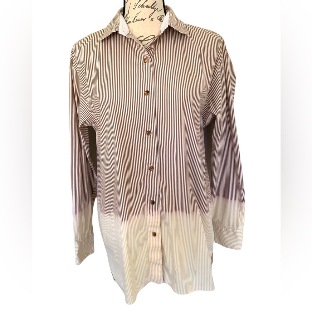 Lafayette 148  New York Everson Solo Melange Stripe Blouse Size S - Picture 2 of 9